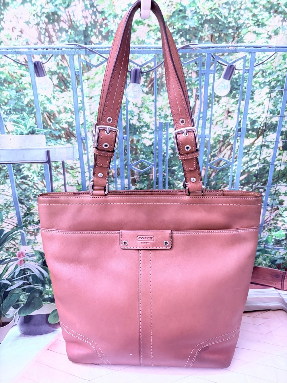 Vintage Coach Hamilton Smooth Leather Tote Bag F13089 Glove Tanned